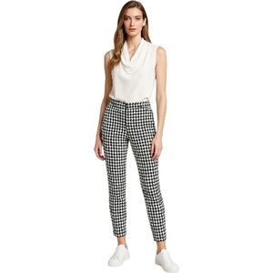 Women's Black and White Houndstooth Pants